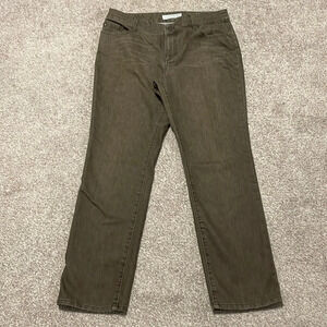 Chico’s Platinum Denim Brown Ultimate Fit Slim Leg Jeans US 12P Chico’s 2 Short